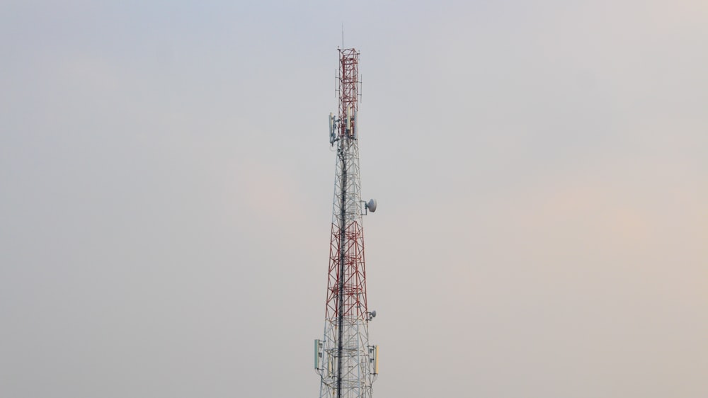 a very tall tower with a sky background