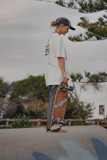 a person standing on top of a skateboard on a ramp