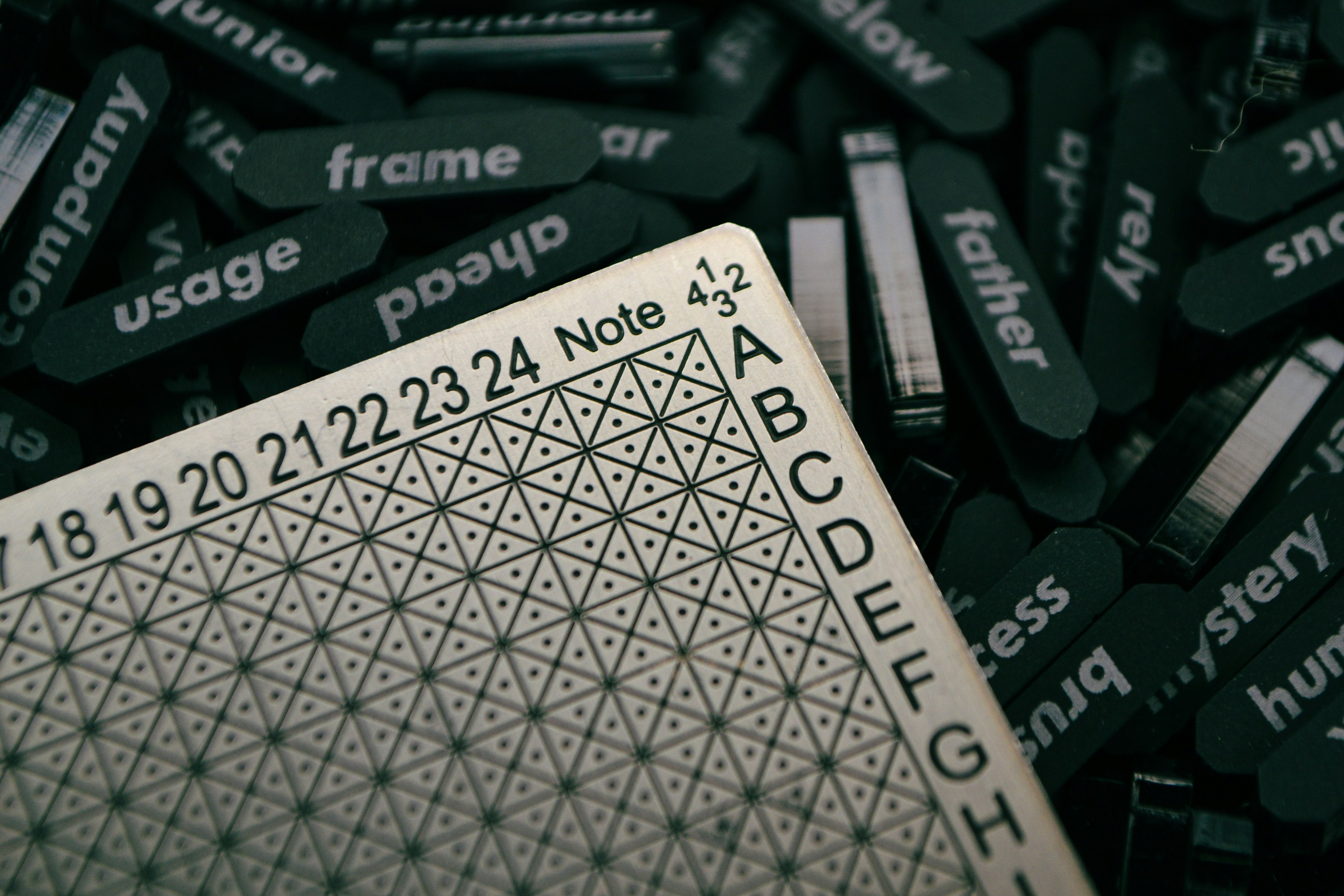 a pile of black and white playing cards