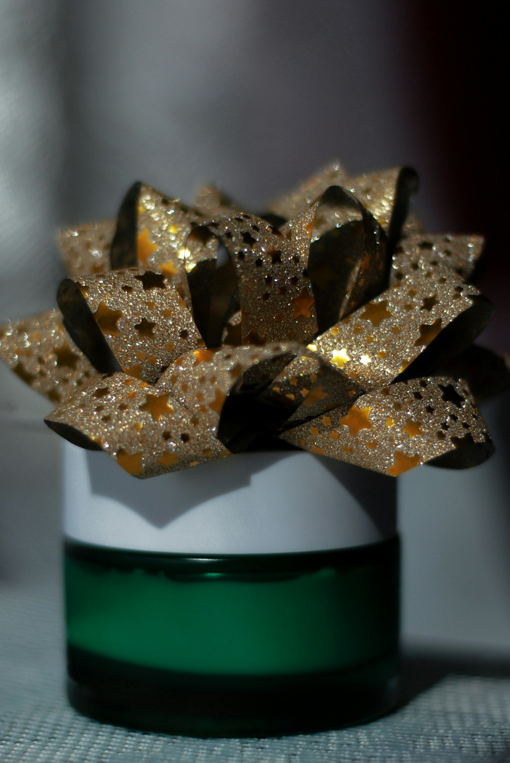 a close up of a flower on a table