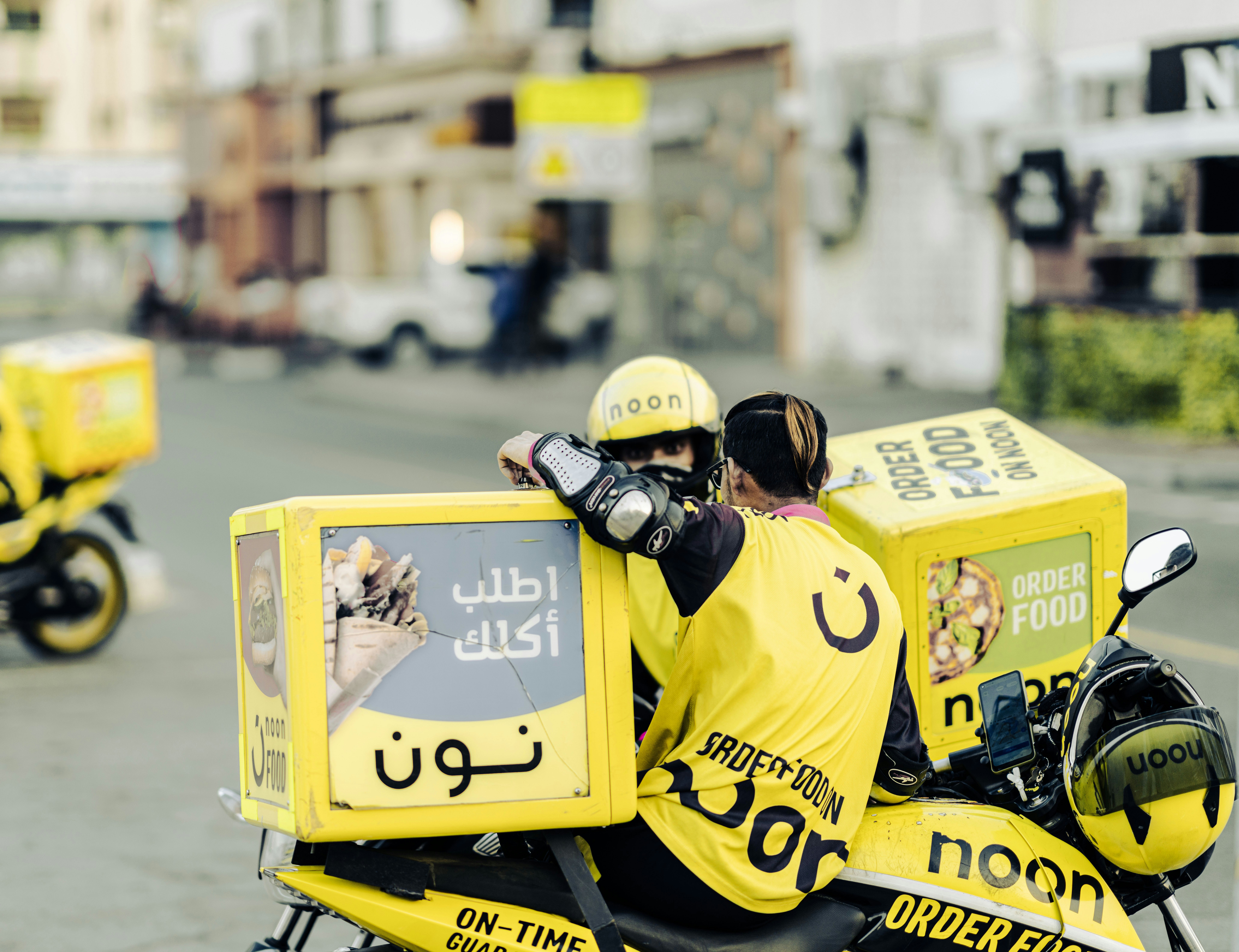 Food delivery riders in Dubai