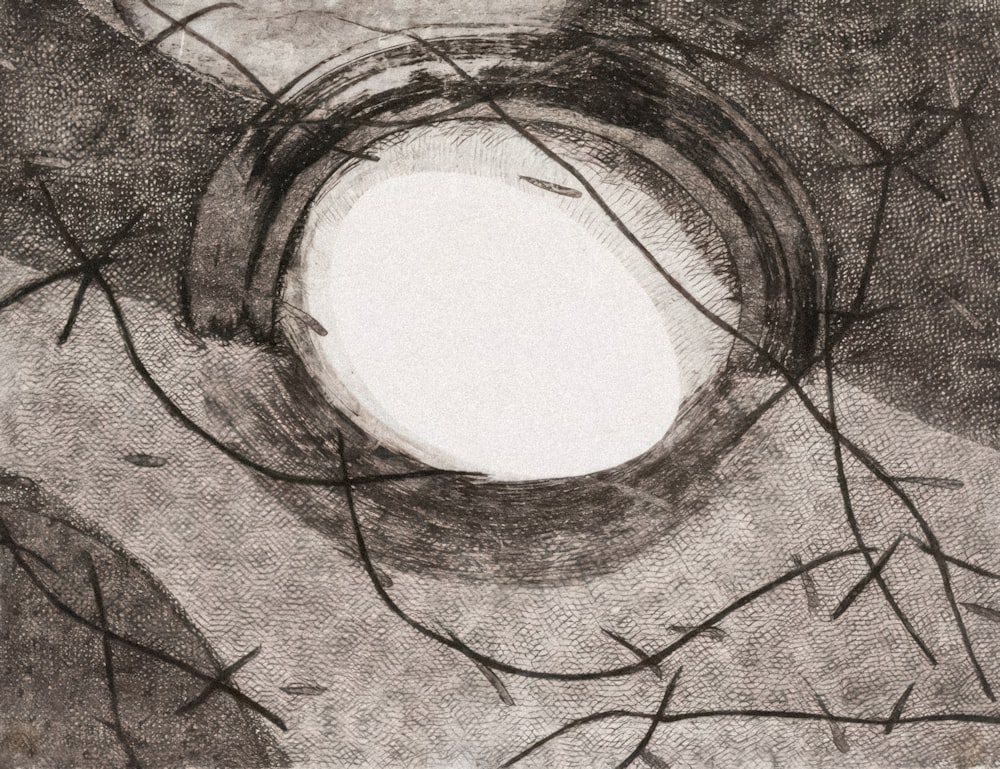 a drawing of a hole in the ground