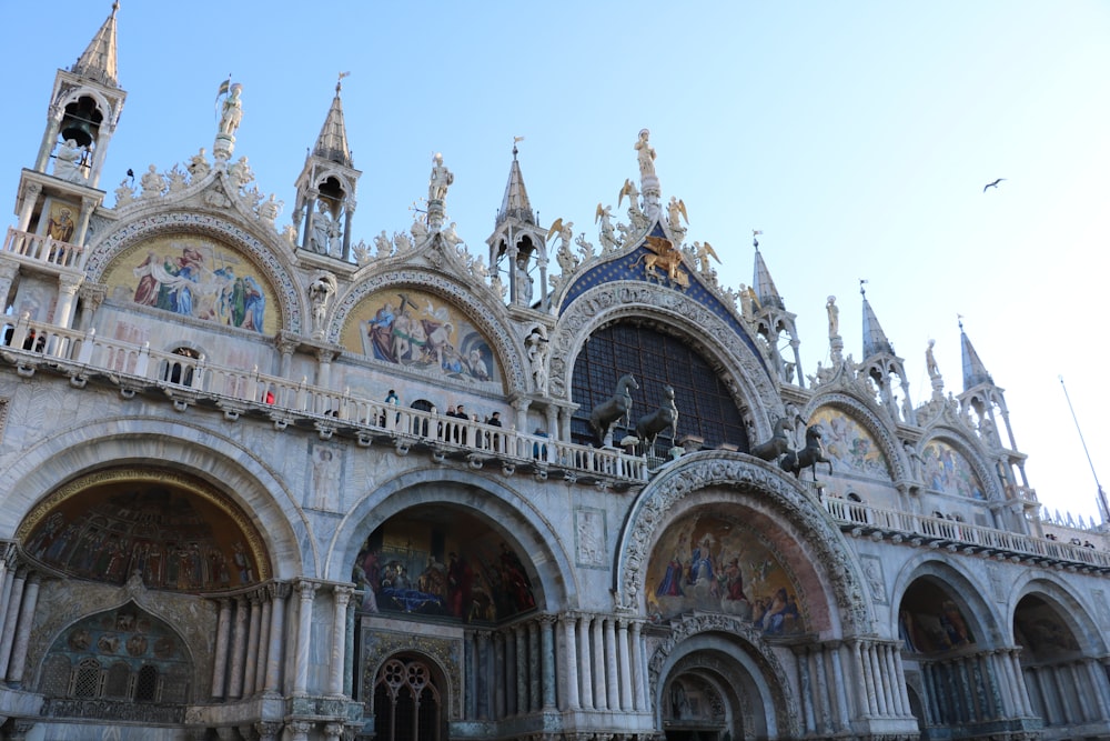 a large building with a lot of paintings on it