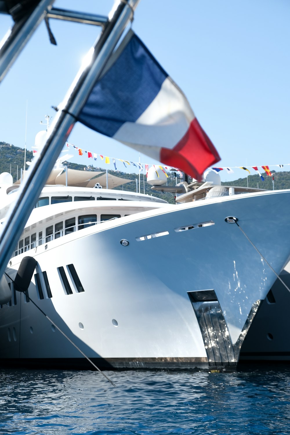 a large white boat in a body of water