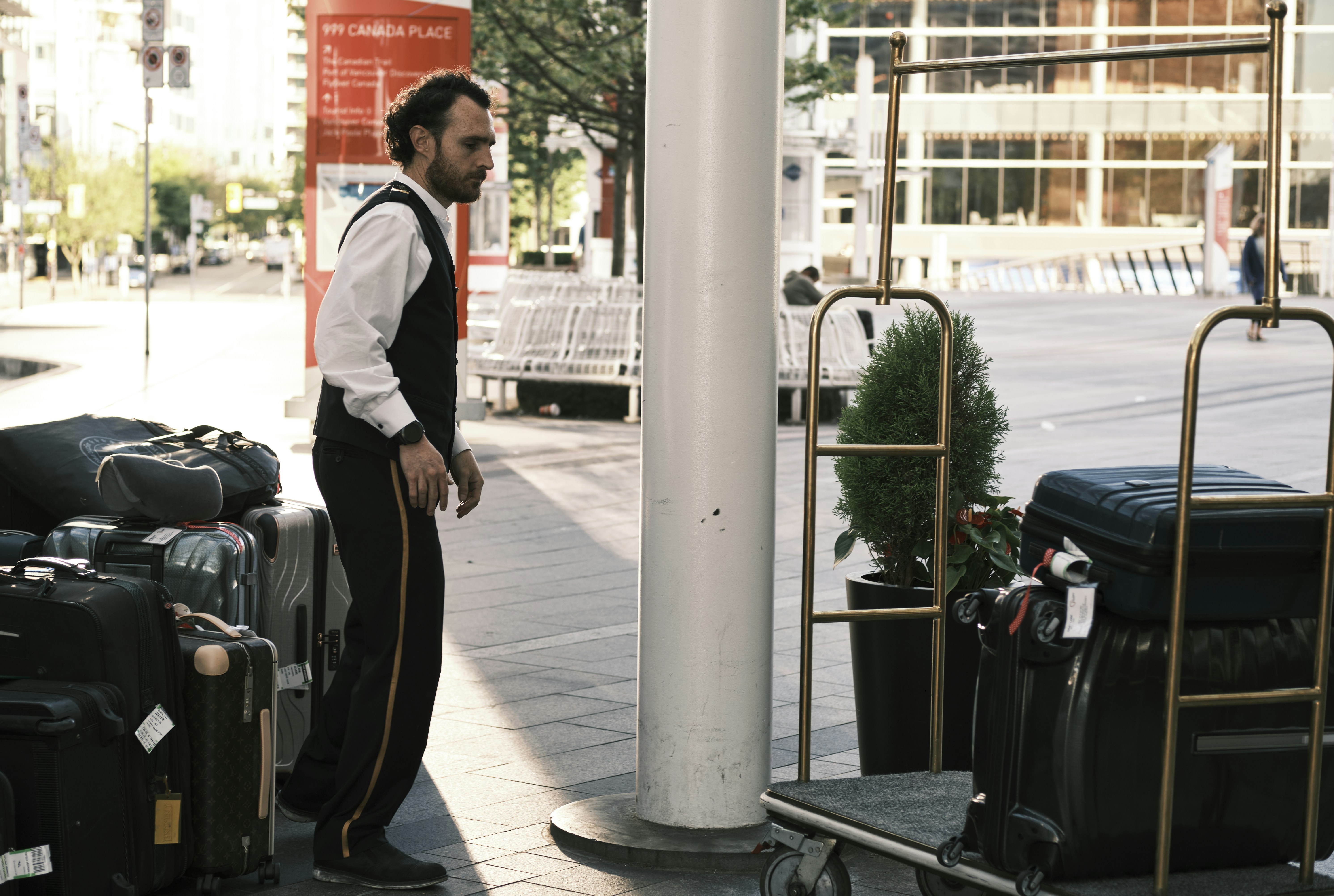 Professional driver assisting with luggage for Naperville airport cab transfer - Naperville airport cab transfer