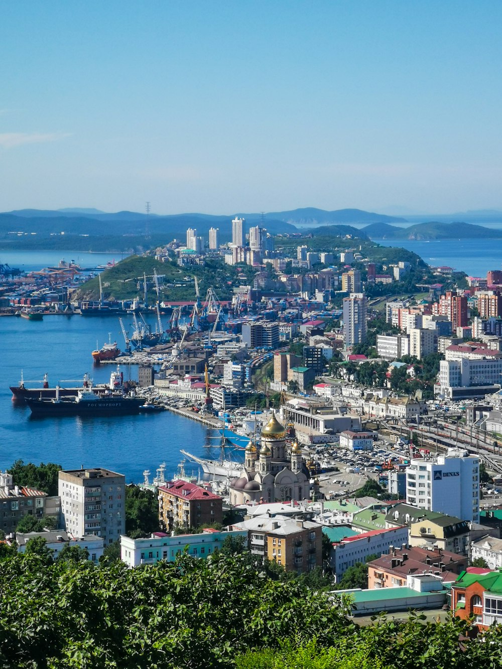 a large body of water surrounded by a city