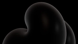 Abstract close-up of matte black geometric shapes casting sharp shadows.