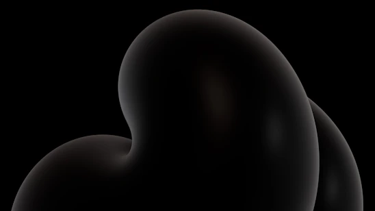 Abstract close-up of matte black geometric shapes casting sharp shadows.