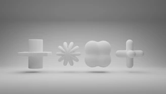 Abstract geometric shapes symbolizing open dialogue and exchange of ideas.