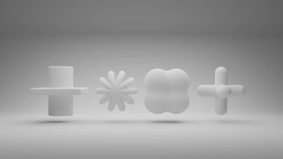 Abstract geometric shapes symbolizing open dialogue and exchange of ideas.