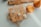 A collection of wooden stamps with intricate designs, including floral patterns and decorative symbols, is displayed on a light surface. The arrangement includes natural elements like seashells and a translucent rock. In the background, there are two brown pears and a piece of wood.