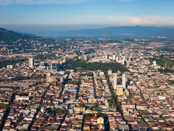 A beautiful aerial view of Cebu City showcasing its urban landscape and surrounding nature.