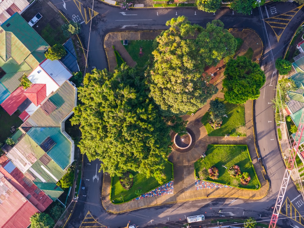 a bird's eye view of a city street