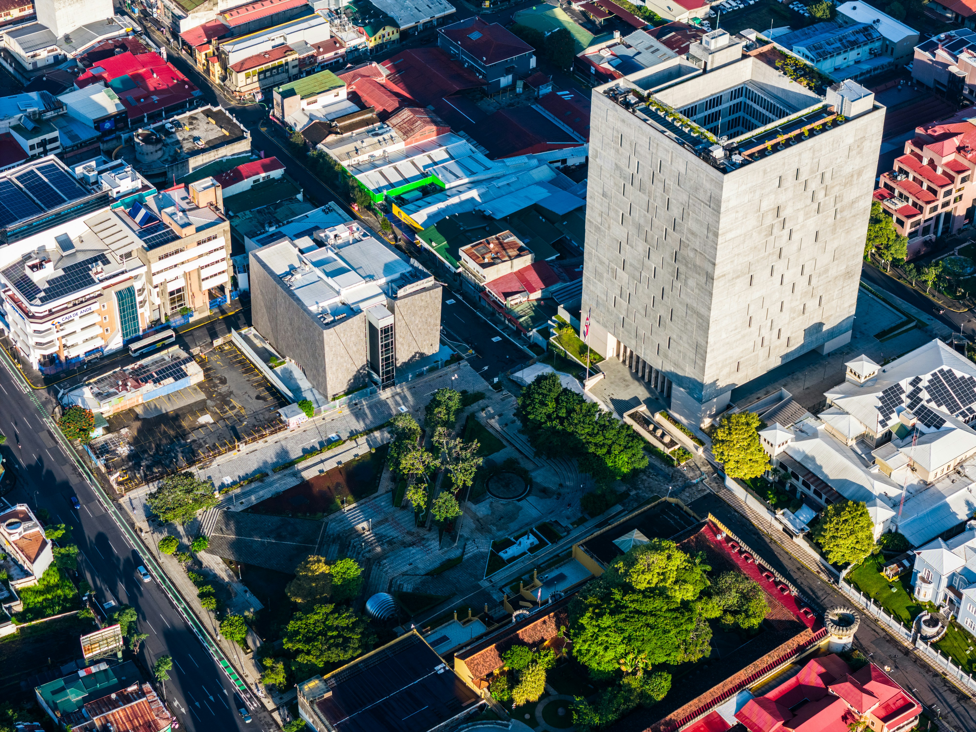 Aerial views of San José, Costa Rica in the morning