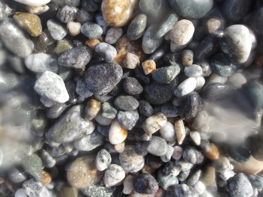 a close up of a bunch of rocks