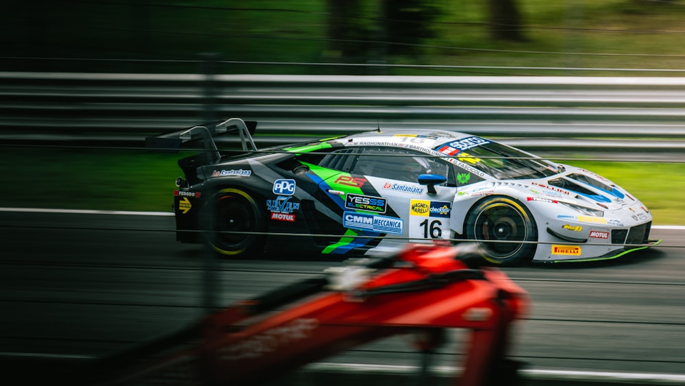 a racing car driving on a race track