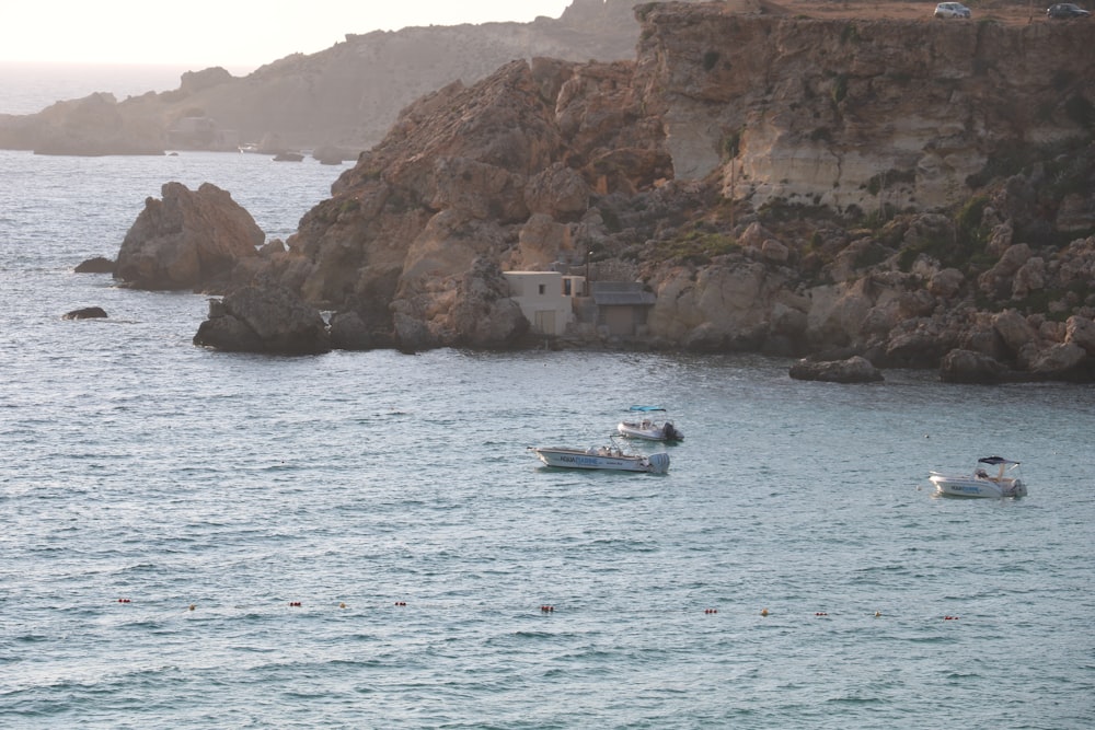 a couple of boats that are in the water