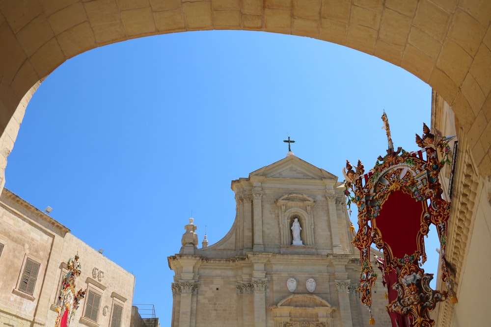 a church with a cross on the top of it