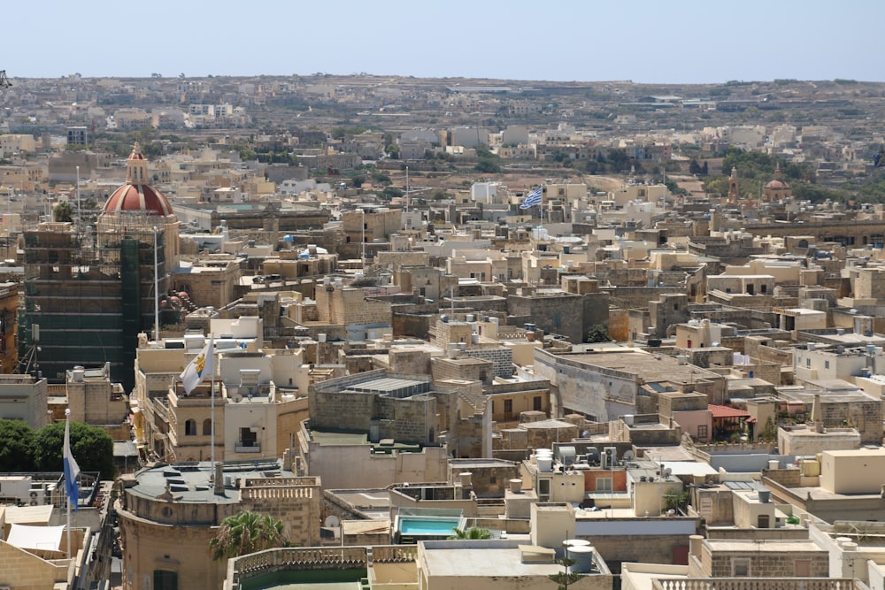 a view of a city from a tall building