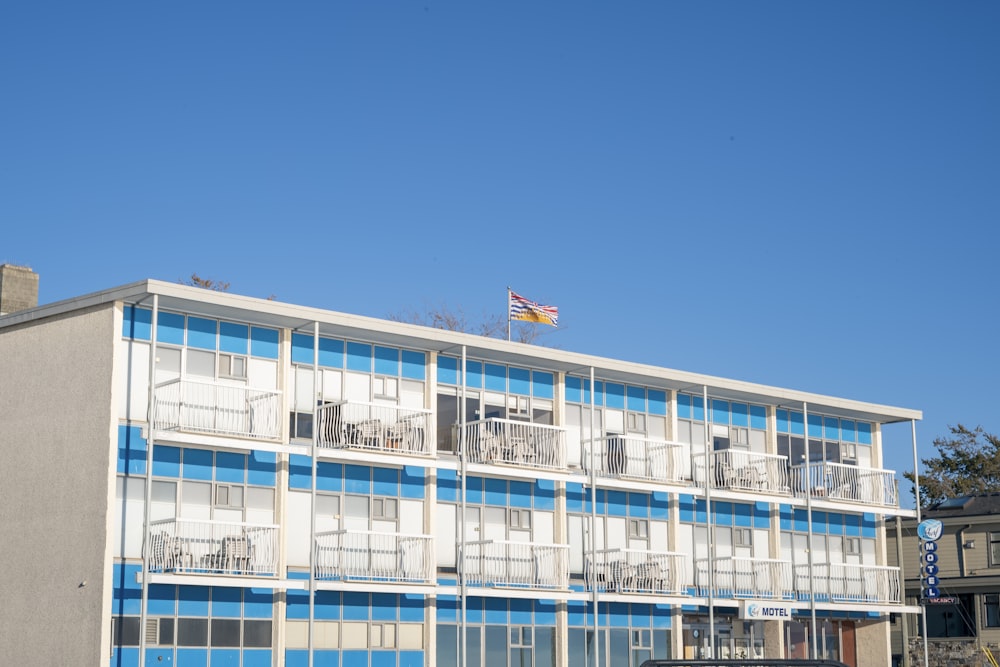 a building with a flag on top of it