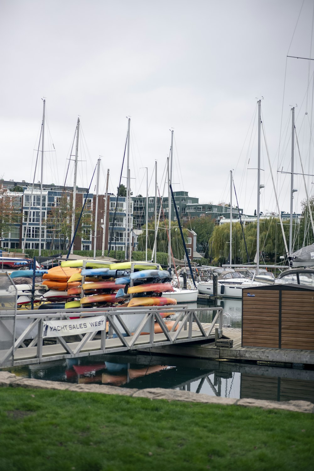 a bunch of boats that are sitting in the water