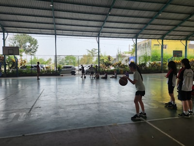 A group of young people participating in a sports activity.