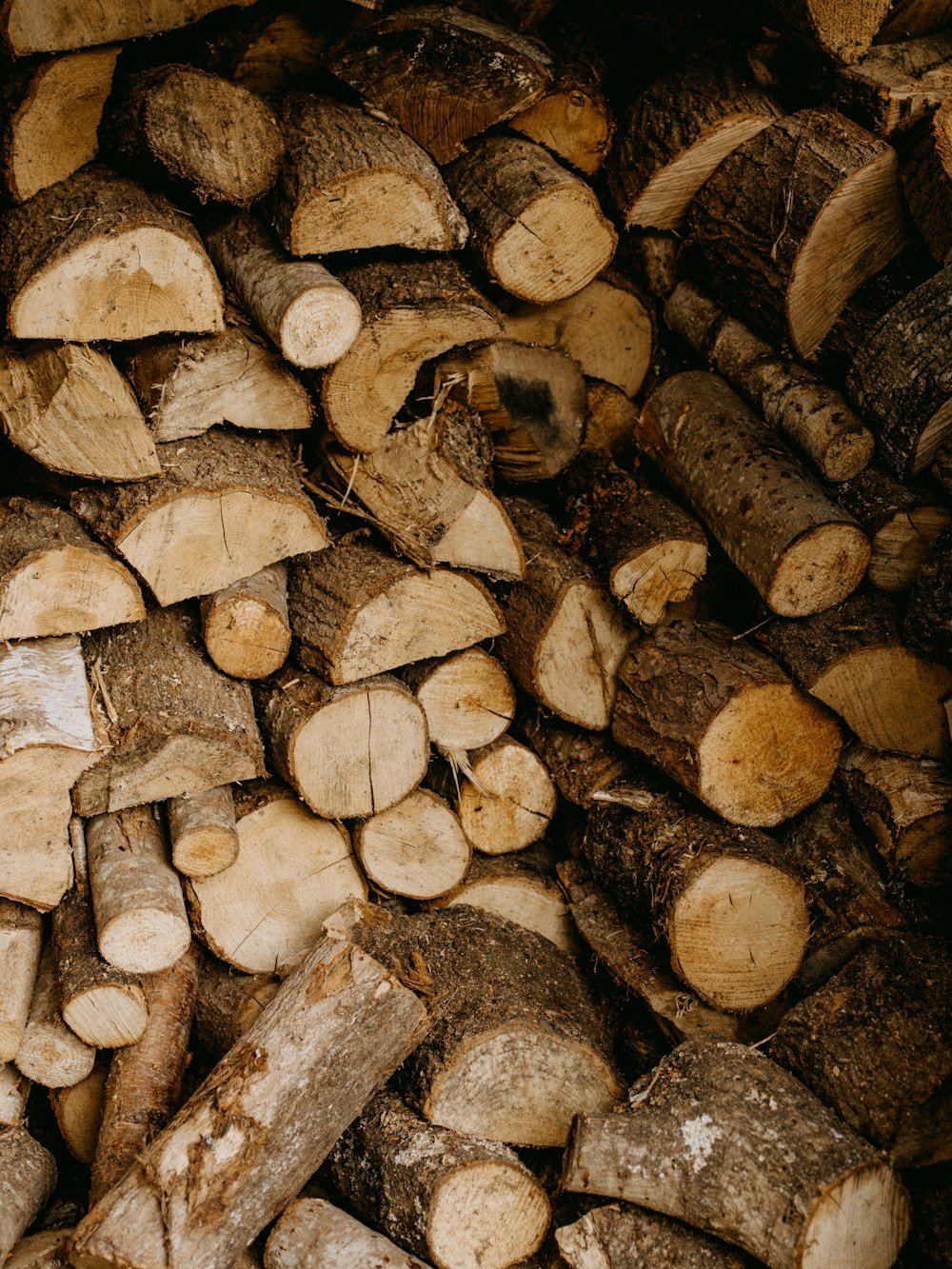 a pile of cut logs sitting next to each other