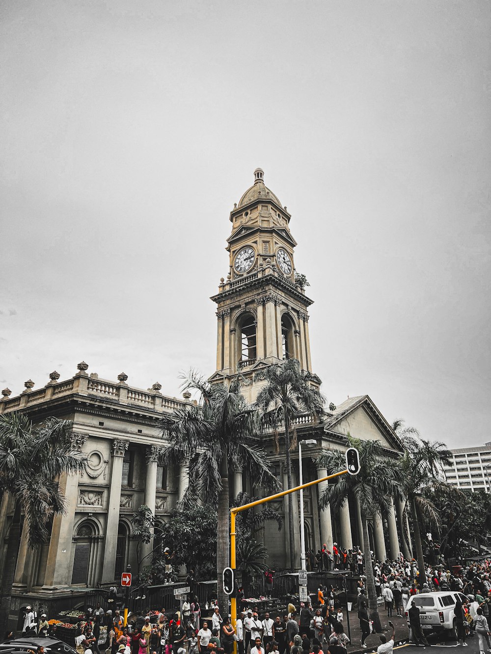 a very tall building with a clock tower