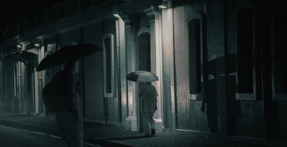 a person walking down a street holding an umbrella