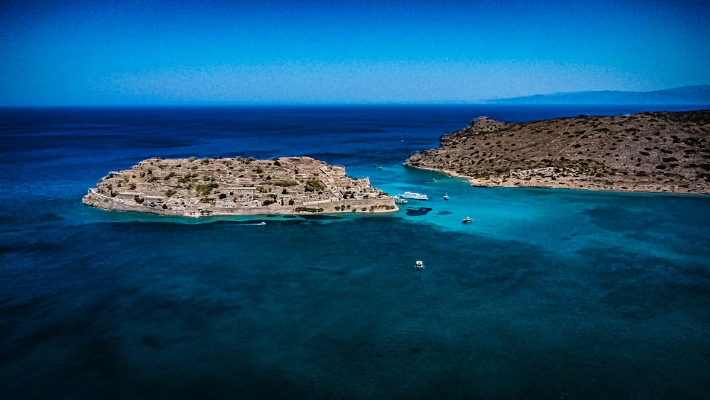 a small island in the middle of a body of water