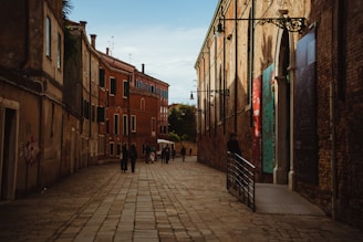 A serene cobblestone street in Amsterdam with a private guide leading a small group on foot.
