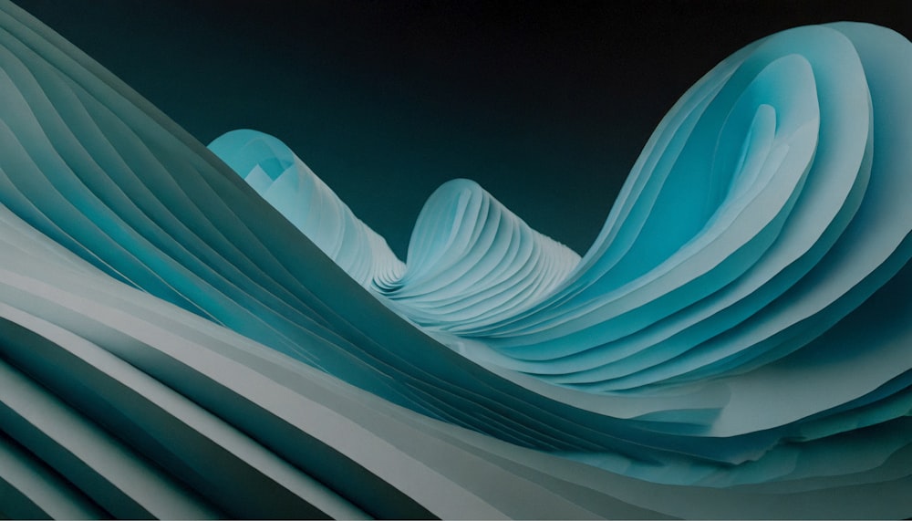 an abstract photo of blue and white waves
