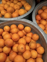 Containers filled with fruits ready for international shipping at a port.