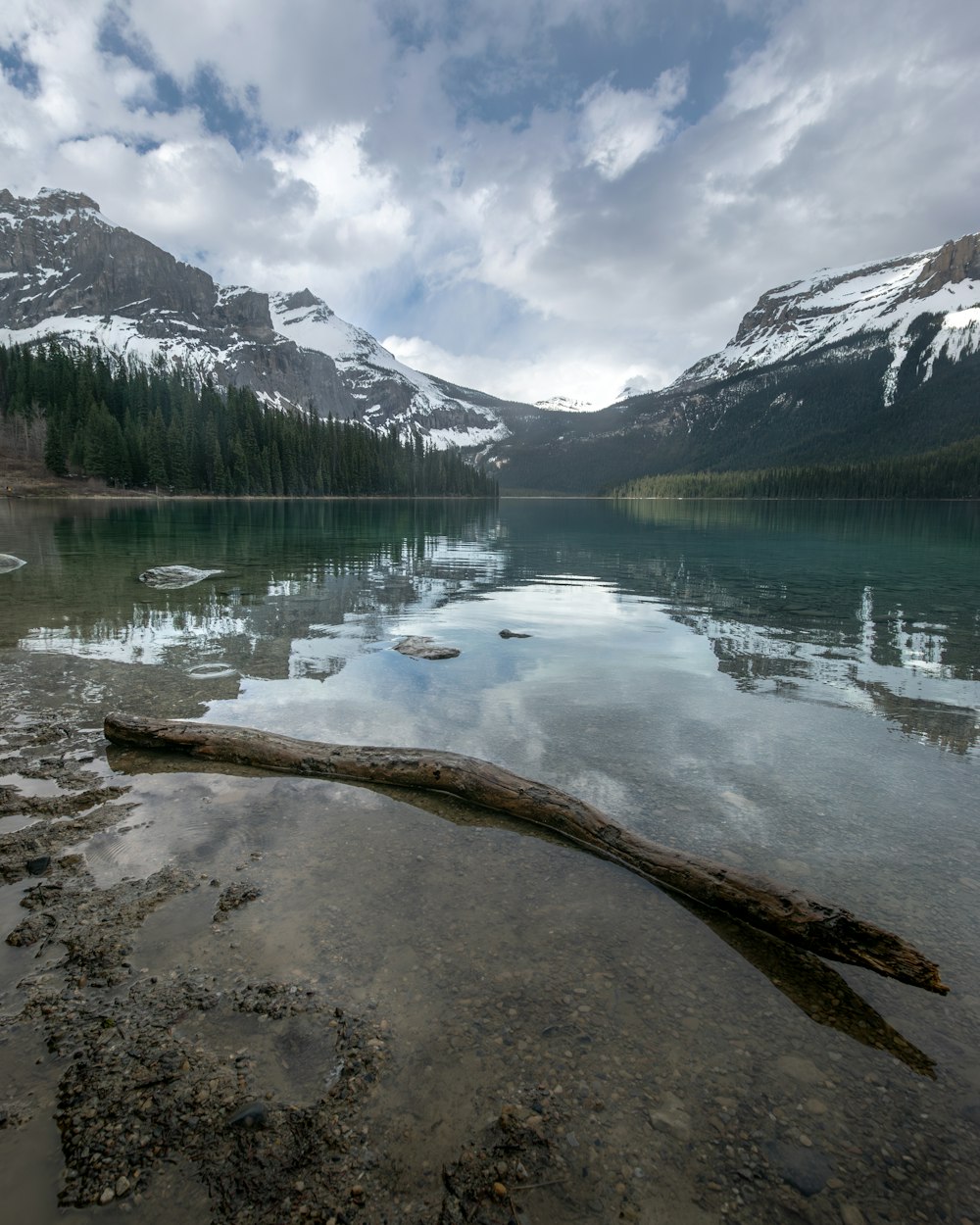 a large body of water surrounded by mountains