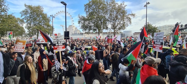 A vibrant political rally supporting free market policies.