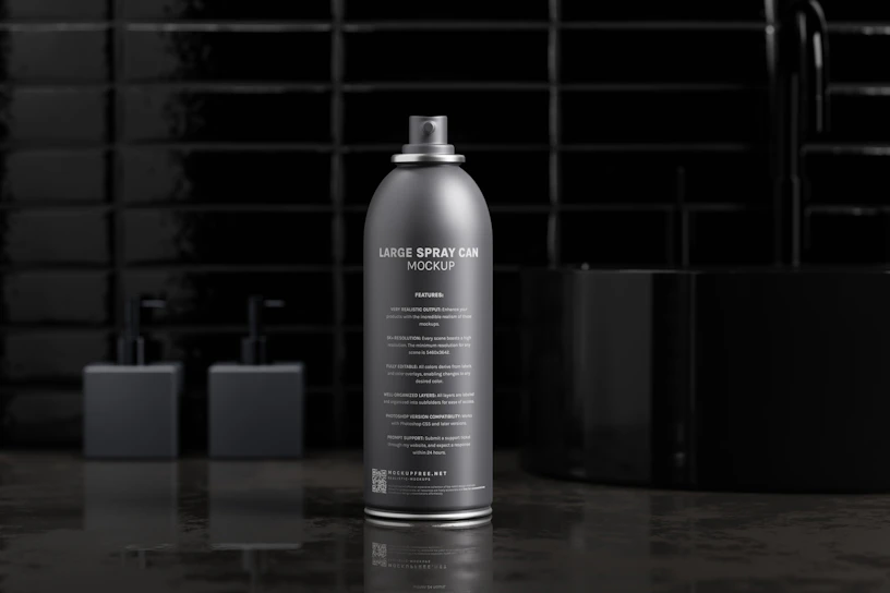 Close-up of a sleek pepper spray canister with sakuraperu branding on a minimalist white background.