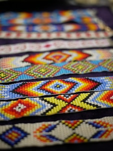 a close up of a colorful piece of cloth