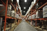 Warehouse filled with neatly organized freight packages.