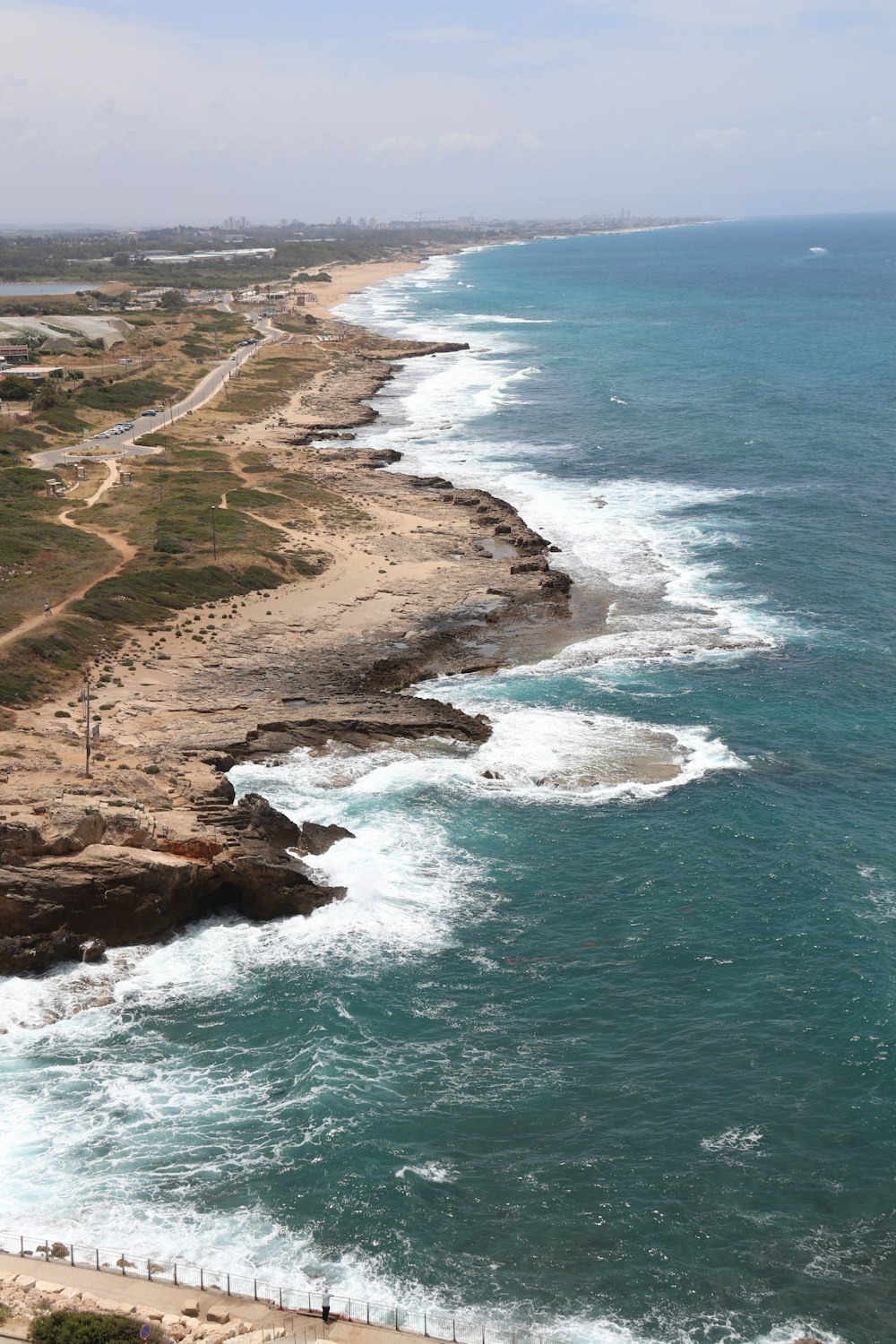 a view of the ocean from a high point of view