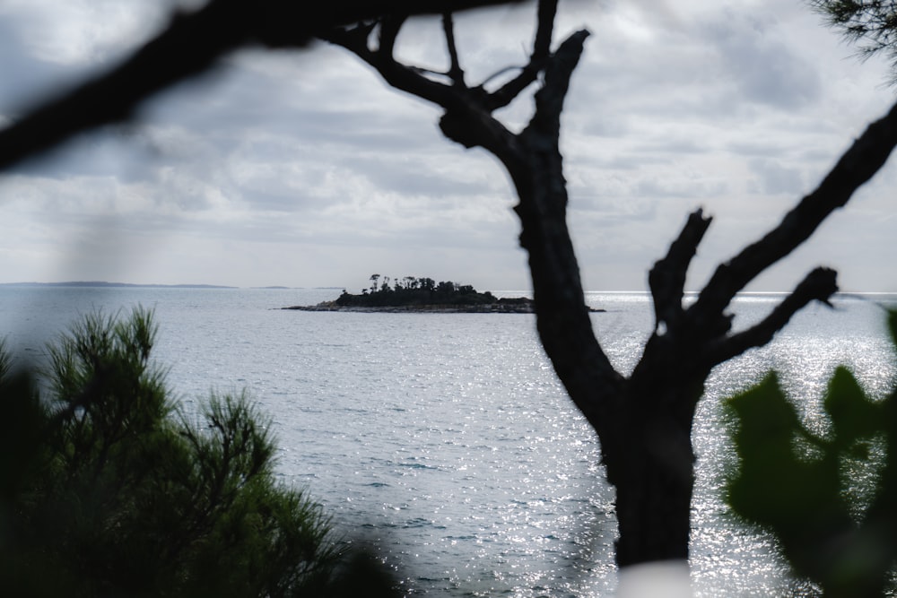 Una veduta di una piccola isola in mezzo all'oceano