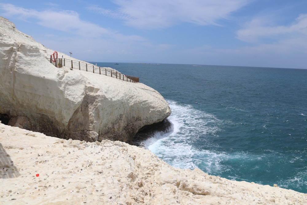 a view of the ocean from a cliff