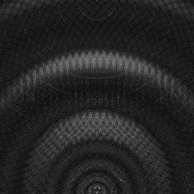 A textured pattern with intricate, symmetrical designs featuring overlapping curved lines and circular shapes creating a sense of depth and repetition.