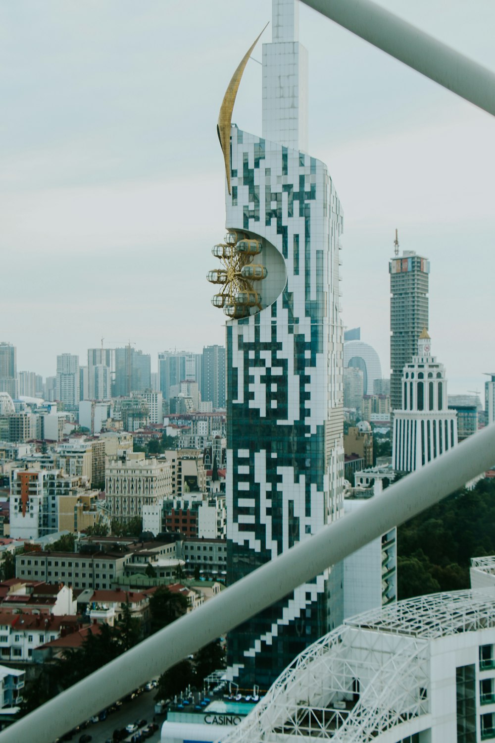 a view of a city from a tall building