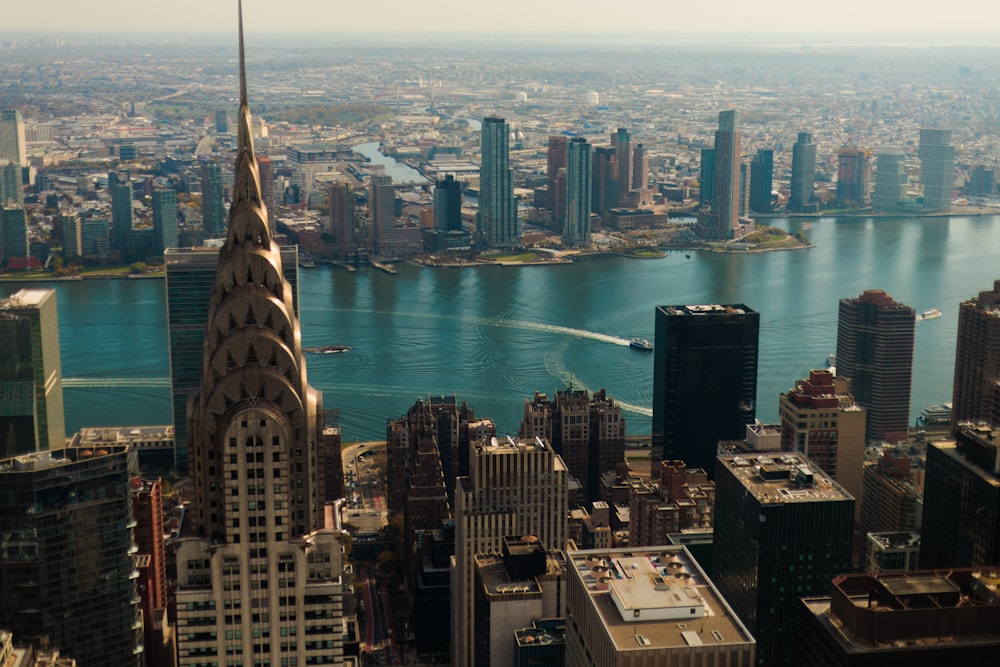 a view of a city from the top of a building