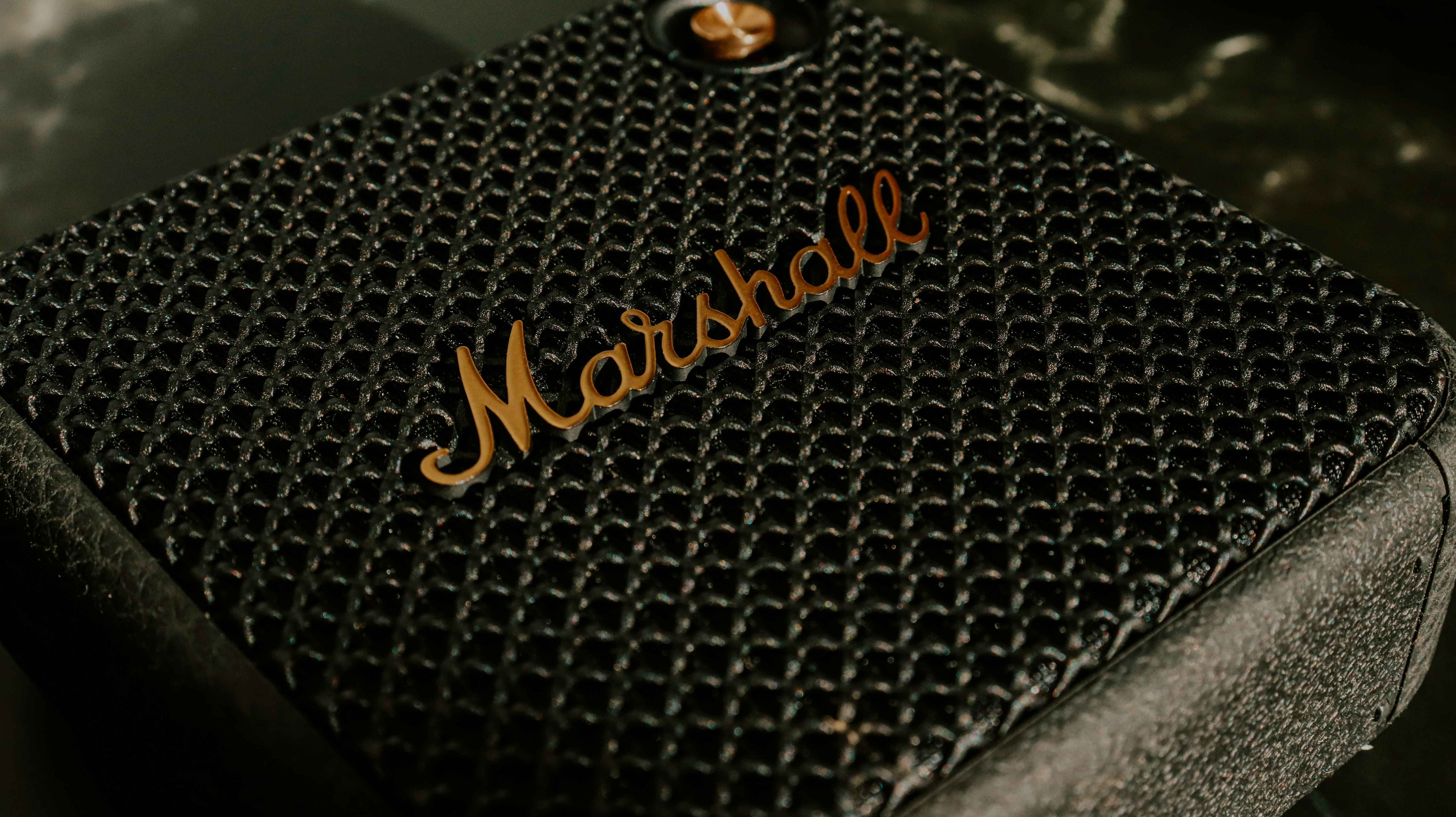 a close up of a black case with a name on it