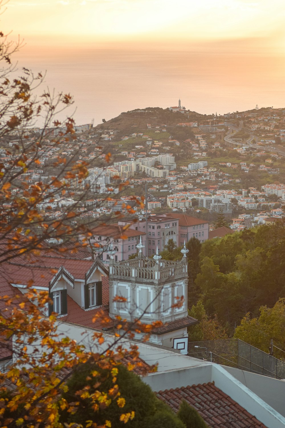 a view of a city from a hill