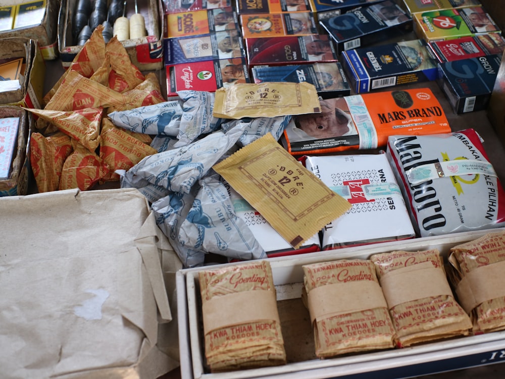 a table filled with lots of different types of food