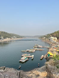 a body of water filled with lots of boats
