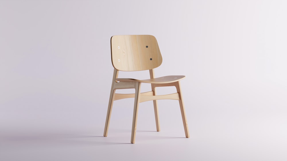 a wooden chair on a white background