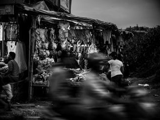A dynamic urban setting showcasing clothing on the move.